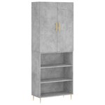 vidaXL Buffet haut Gris béton 69 5x34x180 cm Bois d'ingénierie