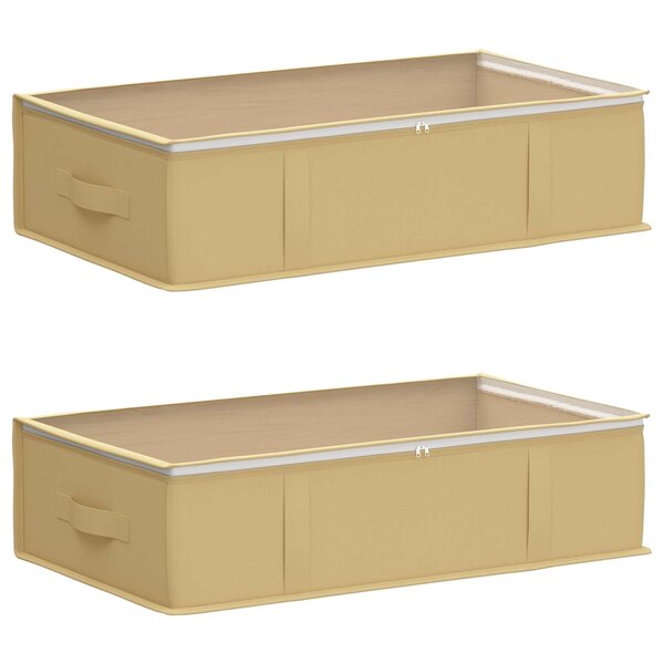 vidaXL Boîte de rangement avec fenêtre transparente 2 Pièces Crème