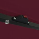 Parasol de jardin vidaXL avec éclairage LED ø395x245 cm Rouge bordeaux