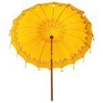 vidaXL Parasol balinais Jaune (210-220) x 260 cm Coton et bois massif