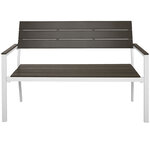 Tectake Banc de jardin Line - gris clair/blanc