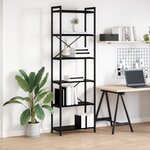 vidaXL Bibliothèque Chêne noir 60 x 30 x 188 cm Panneau de particules