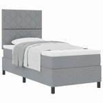 vidaXL Lit à ressorts avec matelas Gris clair 90 x 200 cm tissu