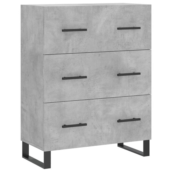 vidaXL Buffet gris béton 69 5x34x90 cm bois d'ingénierie
