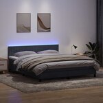 vidaXL Sommier à lattes de lit et matelas et LED gris foncé 180x210cm velours