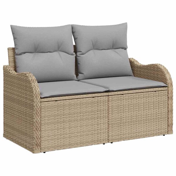 vidaXL Canapé de jardin avec coussin Beige 121 x 62 x 69cm polyrotin