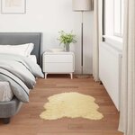 vidaXL Tapis en fausse Tafalla Crème 50 x 80 cm Polyester