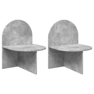 vidaXL Table de chevet 2 Pièces Gris béton 48 x 49 x 65 cm