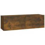 vidaXL Meubles TV muraux 2Pièces chêne fumé 100x30x30cm bois d'ingénierie