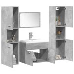 vidaXL Ensemble de meubles de salle de bain 4 Pièces gris béton