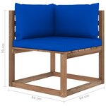 vidaXL Salon palette de jardin 5 Pièces et coussins Bois de pin imprégné