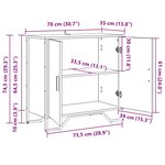 vidaXL Buffet Marron 78 x 35.5 x 74.5 cm Bois d'ingénierie
