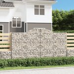 vidaXL Paniers à gabions arqués 4 Pièces 300x50x160/180 cm fer galvanisé