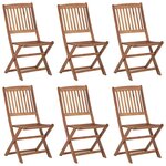 vidaXL Chaises pliables de jardin 6 Pièces avec coussins Bois d'acacia