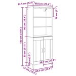 vidaXL Haut Armoire Chêne artisanal 69 5 x 34 x 180 cm