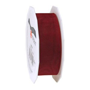 Organza sheer 25-m-rouleau 25 mm rouge feu
