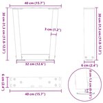 vidaXL Pieds de table basse en forme de V  2 pièces  blanc  40 x (30-31 3) cm  acier