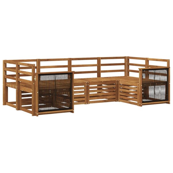 vidaXL Ensemble de canapé d'angle 5 Pièces Naturel Bois d'Acacia Massif