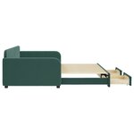 vidaXL Lit de jour et gigogne et tiroirs vert foncé 100x200 cm velours