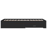 vidaXL Cadre de lit avec tiroirs noir 90x200 cm bois d'ingénierie