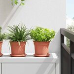vidaXL Pot à fleurs rond 24 Pièces Rouge brique Ø 15 x 12 cm Plastique