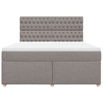vidaXL Sommier à lattes de lit avec matelas Taupe 180x200 cm Tissu
