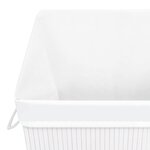 vidaXL Panier à linge avec une seule section bambou blanc