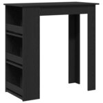 vidaXL Table de bar avec étagère de rangement chêne noir