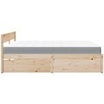vidaXL Lit avec tiroirs et matelas 180x200 cm bois massif de pin