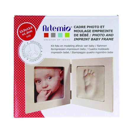 Kit moulage empreinte de bébé + Cadre photo 12 5x12 5 cm