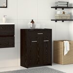 Meuble de salle de bain vidaXL Noir Chêne 60x33x80 cm en bois d'ingénierie