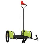 vidaXL Remorque de vélo vert et noir tissu oxford et fer