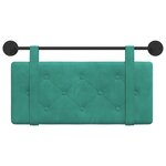 vidaXL Tête de lit suspendue Turquoise Velours