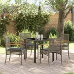 vidaXL Ensemble de salle à manger pour jardin 5 Pièces Gris polyrotin