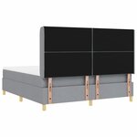 vidaXL Lit à ressorts avec matelas Gris clair 180 x 200 cm tissu