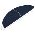 vidaXL Tapis d'escalier autocollants 15 Pièces 65x22 5x3 5 cm Bleu