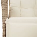 vidaXL Ensemble à manger de jardin et coussins 3 Pièces Beige poly rotin
