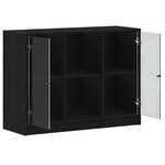 vidaXL Buffet Chêne noir 102 x 37 x 75 5 cm Bois d'ingénierie