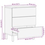 vidaXL Cabinet de chevet Marron 50 x 33 x 62 cm Bois de mangue massif