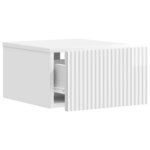 vidaXL Cabinet de chevet mural 2 Pièces Blanc brillant 33 x 34 5 x 20 cm