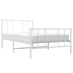 vidaXL Cadre de lit métal avec tête de lit/pied de lit blanc 90x190 cm