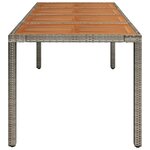 vidaXL Table de jardin dessus en bois Gris 190x90x75 cm Résine tressée