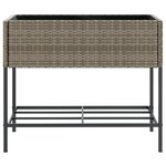 vidaXL Jardinières avec étagère 2 Pièces gris 90x40x75 cm résine tressée