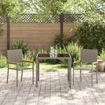 vidaXL Ensemble de salle à manger pour jardin 3 Pièces Gris  Marron