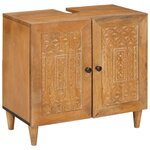 vidaXL Ensemble de mobilier de salle de bain avec tiroir 3 Pièces Marron