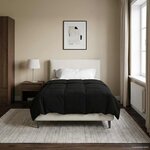 vidaXL Duvet d'été simple Matelassé Noir 135 x 220 cm Microfibre