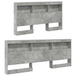 vidaXL Tête de lit de rangement Gris béton 150 cm Bois d'ingénierie