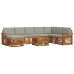 vidaXL Ensemble de canapés d'extérieur 9 Pièces Gris Naturel et Clair