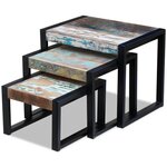 vidaXL Tables gigognes 3 Pièces Bois de récupération massif