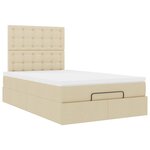 vidaXL Cadre de lit ottoman avec matelas crème 120x200cm tissu